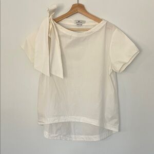 Vineyard Vines Cream Blouse with Bow Detail